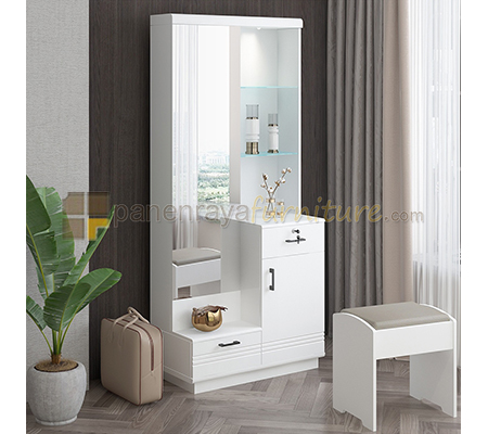 Panen Raya Meja Rias Siantano Dresser Capitol 80x40x180 White Glossy 