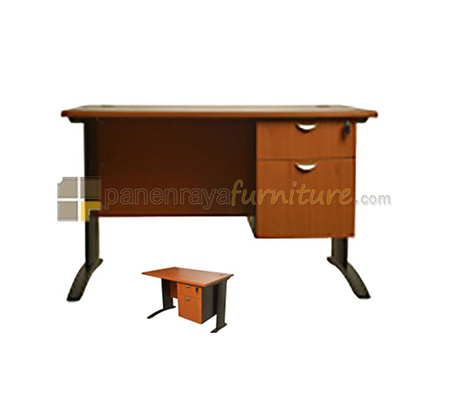 Panen Raya Meja Kantor UNO UOD 2052 Cherry 120x74x75 dan Laci Gantung UFD 2154