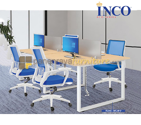 Panen Raya Furniture Meja Kantor 4 Staff Indachi Inco Fluix - WS.4P.F