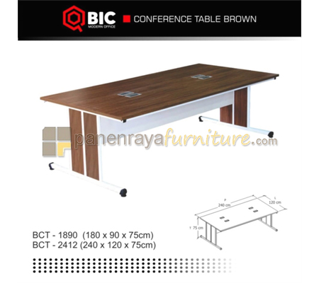 Panen Raya Furniture Meja Meeting Persegi QBIC BCT 1890 Brown 180x90x75