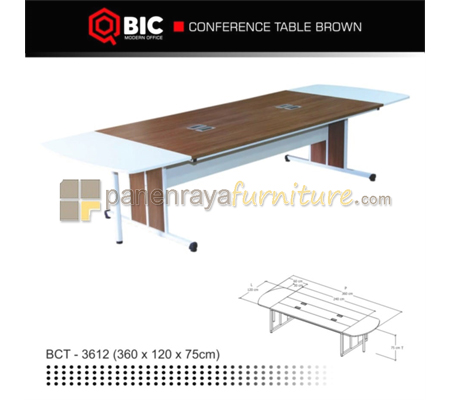 Panen Raya Furniture Meja Meeting Persegi QBIC BCT 3612 Brown 360x120x75