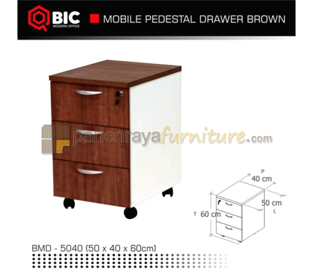 Panen Raya Furniture Laci Dorong 3 Susun QBIC BMD 5040 Brown 40x50x60
