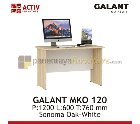 Panen Raya Meja Kantor Activ Galant MKO 120 Sonoma Oak-White 120x60x76