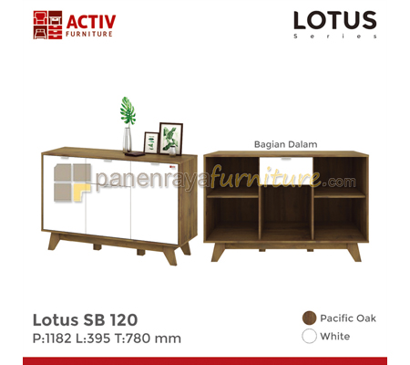 Panen Raya Furniture Credenza / Sideboard Activ Lotus SB 120 Pasific Oak-White 119x40x78