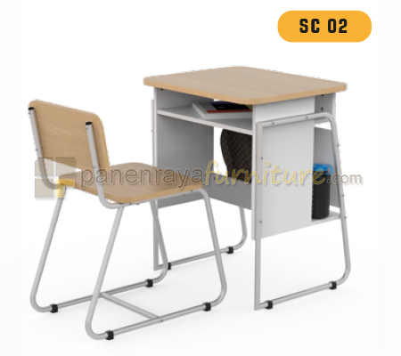 Panen Raya Furniture Meja dan Kursi Sekolah Modera SC 02 Maple 60x50x75