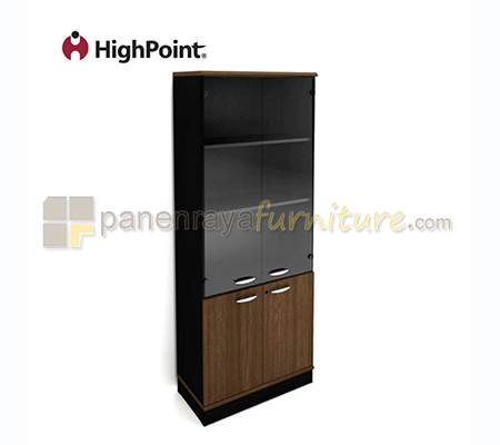 Panen Raya Furniture Lemari Arsip Tinggi HighPoint Classe STC 15470 Jamaican Walnut-Black 79x40x201 