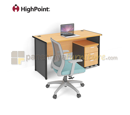 Panen Raya Meja Kantor HighPoint BOD 034 Beech 140x70x75 Plus Laci Dorong BMB 135