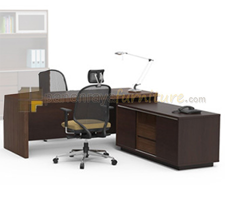 Panen Raya Meja Direktur Modera XMD 2080 Oak Walnut 200x80x75 Plus Fixed Return Desk