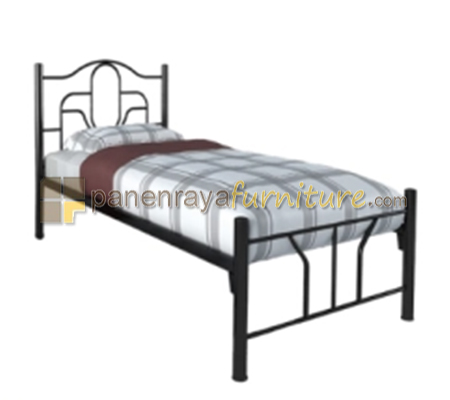 Panen Raya Furniture Ranjang Besi Orbitrend Jupiter Black 90X200