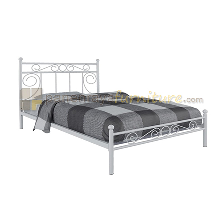 Panen Raya Furniture Ranjang Besi Orbitrend Vicenza White 120x200