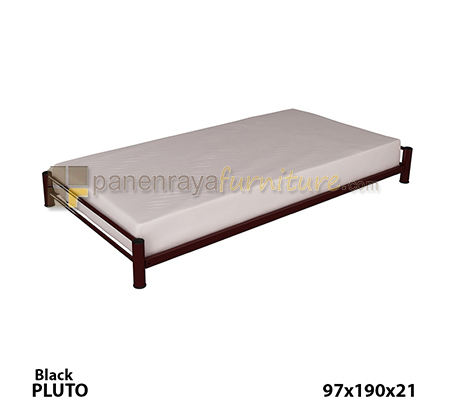 Panen Raya Furniture Ranjang Besi Orbitrend Pluto Sorong Black 90X180