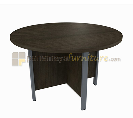 Panen Raya Furniture Meja Meeting Bundar Orbitrend OST 1200 Brown 115x115x75