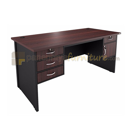 Panen Raya Furniture Meja Kantor Orbitrend NST 1080 Red Mahogany 160x75x75