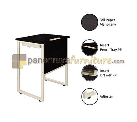 Panen Raya Furniture Meja Belajar SMA Orbitrend MS KINGSTON 03 Mahogani-Beige 70x50x75