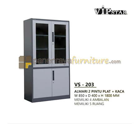 Panen Raya Furniture Lemari Arsip Besi VIP VS 203 Grey - Light Grey 850x400x1800 mm
