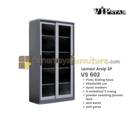 Panen Raya Lemari Arsip Besi VIP VS 602 Grey - Light Grey 850x400x1800 mm