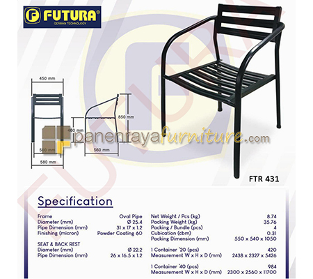 Panen Raya Furniture Kursi Cafe Futura FTR 431 Powder Coating