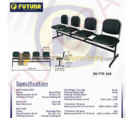 Panen Raya Furniture Kursi Tunggu 4 Seater Futura FTR KG 4