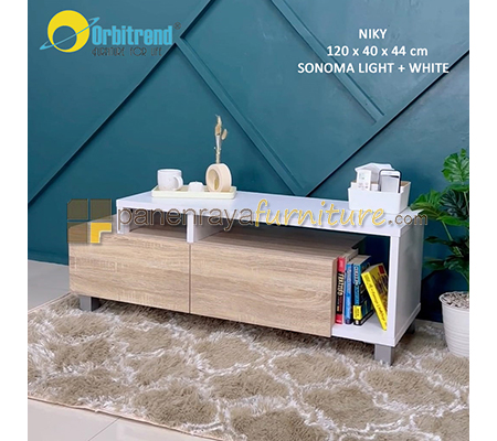 Panen Raya Meja TV Orbitrend NIKY Sonoma Light-White 120x40x44