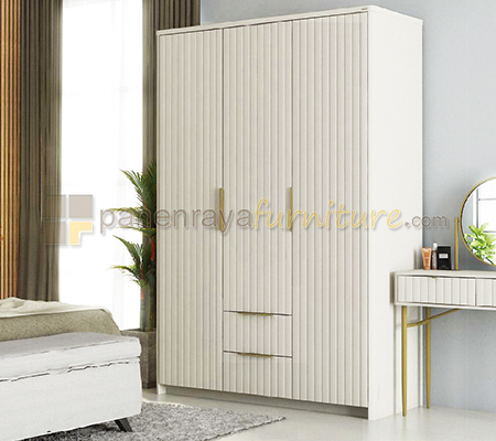 Panen Raya Lemari Pakaian 3 Pintu Activ Munich LP 300 White 157x59x227