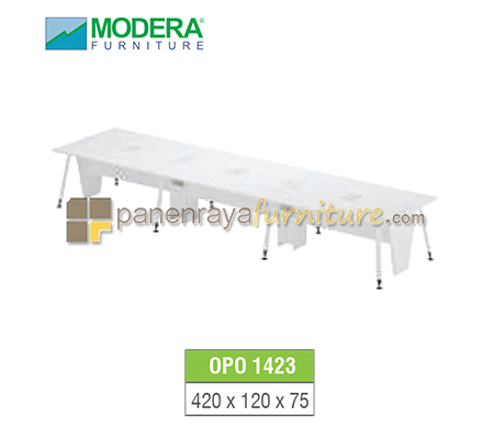 Panen Raya Furniture Workstation Staff 6 Seater Modera OPO 1423 White 420x120x75