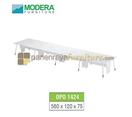Panen Raya Furniture Workstation Staff 8 Seater Modera OPO 1424 White 560x120x75