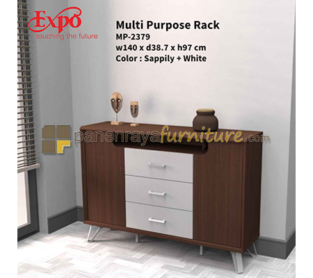 Panen Raya Furniture Multi Purpose Rack Expo MP 2379 Sappily-White 140x39x97