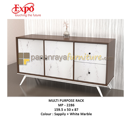 Panen Raya Multi Purpose Rack Expo MP 2286 Sappily-White Marble 160x50x87