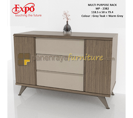 Panen Raya Furniture Multi Purpose Rack Expo MP 2382 Grey Teak-Warm Grey 1185x500x795