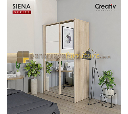 Panen Raya Lemari Pakaian 2 Pintu Sliding Activ Siena SL 200 Sonoma Oak 120x60x200