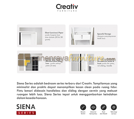 Lemari Pakaian 2 Pintu Sliding Activ Siena SL 200 Zalkova 120x60x200