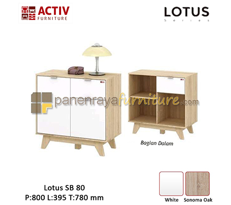 Panen Raya Furniture Credenza / Sideboard Activ Lotus SB 80 Sonoma Oak-White 80x40x78
