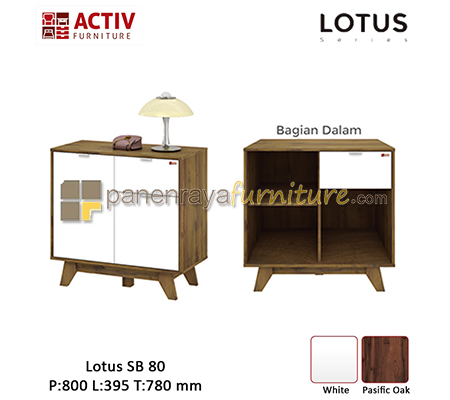 Panen Raya Furniture Credenza / Sideboard Activ Lotus SB 80 Pasific Oak-White 80x40x78