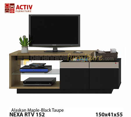 Panen Raya Furniture MEJA TV ACTIV NEXA RTV 152 ALASKA MAPLE-BLACK TAUPE