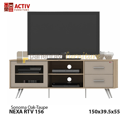 Panen Raya Furniture MEJA TV ACTIV NEXA RTV 156 SONOMA OAK-TAUPE 150x40