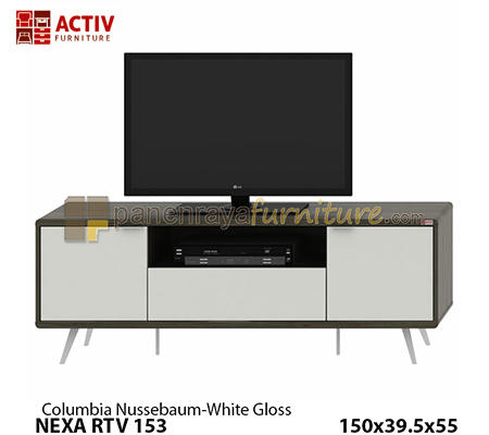 Panen Raya Furniture MEJA TV ACTIV NEXA RTV 153 COLUMBIA NUSSEBAUM-WHITE GLOSS