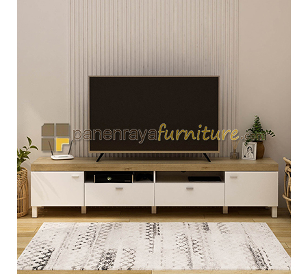 Panen Raya Furniture MEJA TV PRODESIGN BENEDICT TV 210 White-Yellow 210X41