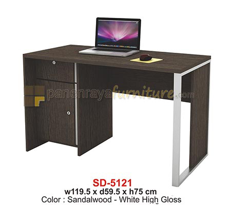 Panen Raya Furniture Meja Belajar / Komputer Expo SD 5121 Sandal Wood White HG 120x60x75