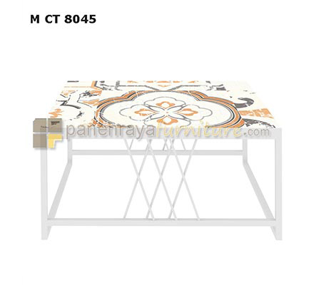 Panen Raya Coffee Table Expo M CT 8045 Bohemia - Metal White 80x80x40