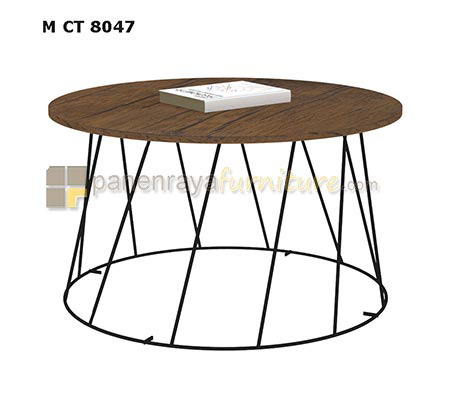 Panen Raya Furniture Coffee Table Expo M CT 8047 MattWood-Metal Black 80x45