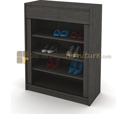 Panen Raya Furniture Rak Sepatu Expo SC 4205 Black Sandal Wood 80x33x120