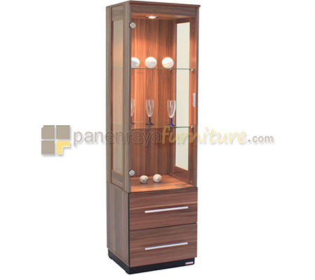 Panen Raya Furniture Lemari Pajangan Expo DC 1502 French Walnut 48x40x178