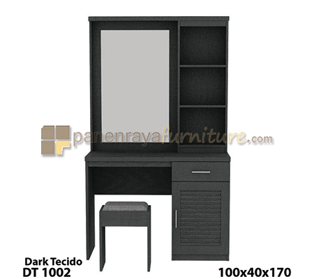 Panen Raya Furniture Meja Rias Plus Puff Expo DT 1002 Dark Tecido 100x40x170