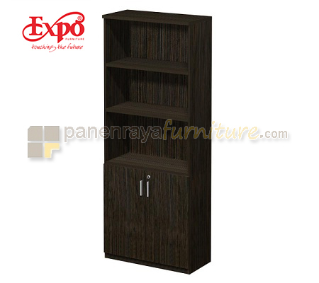 Panen Raya Furniture Lemari Arsip Tinggi Expo DHC 00 Pintu Panel Bawah Dark Oak 79x40x203