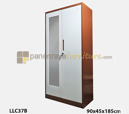 Panen Raya LEMARI PAKAIAN 2 PINTU IMPORTA LLC37B WHITE-BROWN 90x45x185