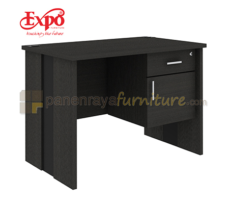 Panen Raya Furniture Meja Kantor Expo MD 1260 1 Laci 1 Pintu Dark Oak 120x60x75
