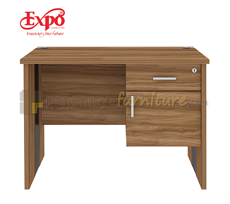 Panen Raya Furniture Meja Kantor Expo MD 1260 1 Laci 1 Pintu Teak Wood 120x60x75