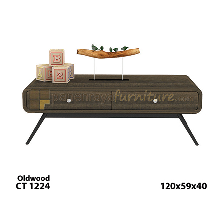 Panen Raya Furniture Coffee Table Expo CT 1224 Old Wood 120x59x40