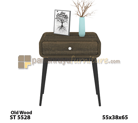 Panen Raya Metal Side Table Expo ST 5528 Old Wood 55x38x65