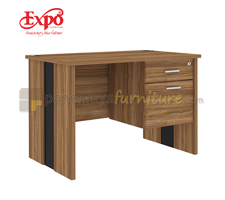 Panen Raya Furniture Meja Kantor Expo MD 1275 1 Laci 1 Filling Teakwood 120x75x75